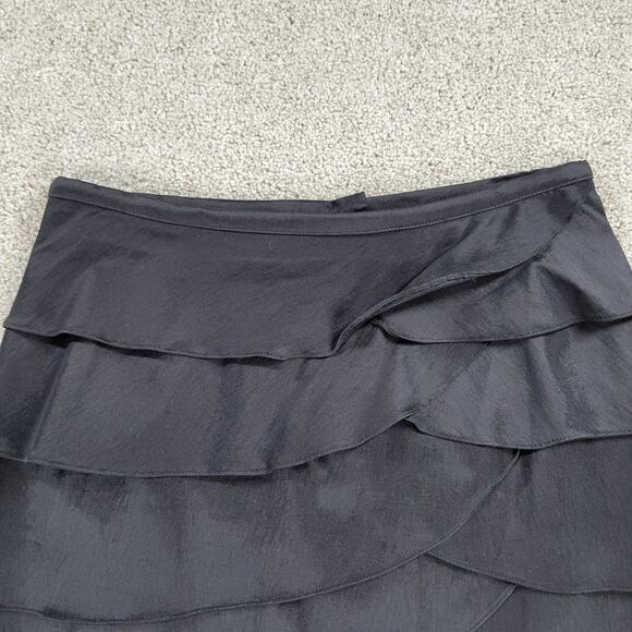 Cachet Womens Skirt Medium Black Ruffle Layered Pencil Straight Career Office - Picture 11 of 13